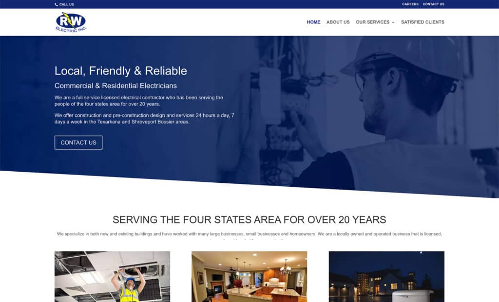 Screenshot of RW website